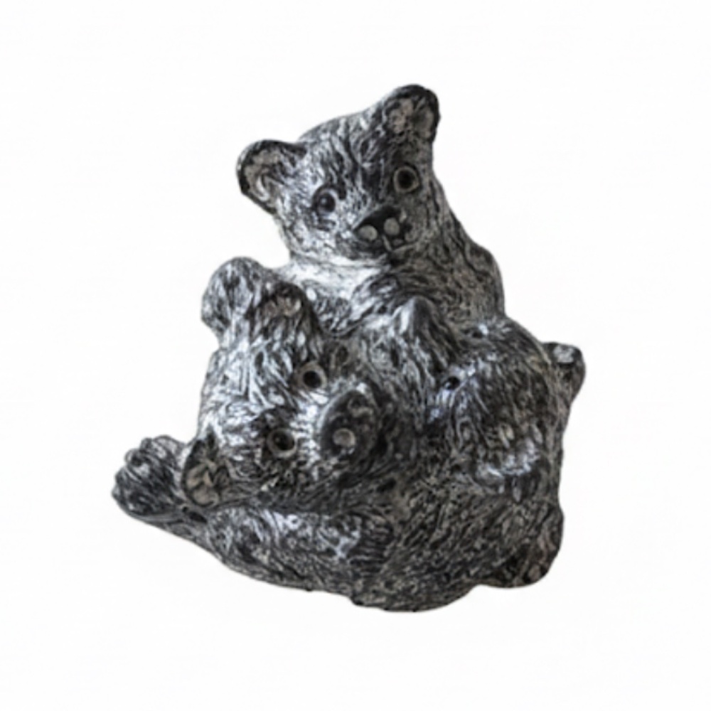 Vintage Edmund Wolf Jr. Soapstone Bear Trio Sculpture 🪨 Hand-Carved Canada |